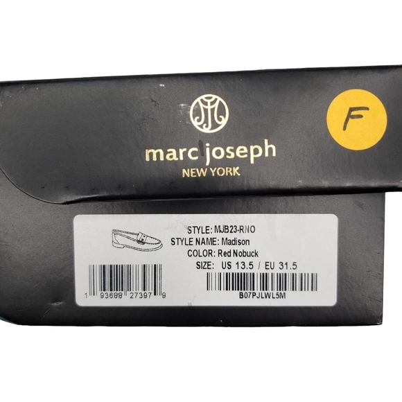 Marc Joseph | NIB Madison Red Nobuck Gold Star Preppy Leather Loafers Girl 13.5 - Picture 3 of 15